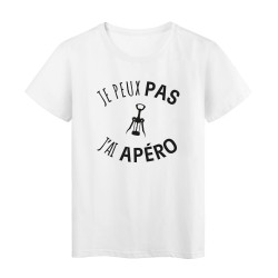 T-Shirt imprimé citation humour je peux pas j'ai apero