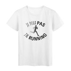 T-Shirt imprimé citation humour je peux pas j'ai running