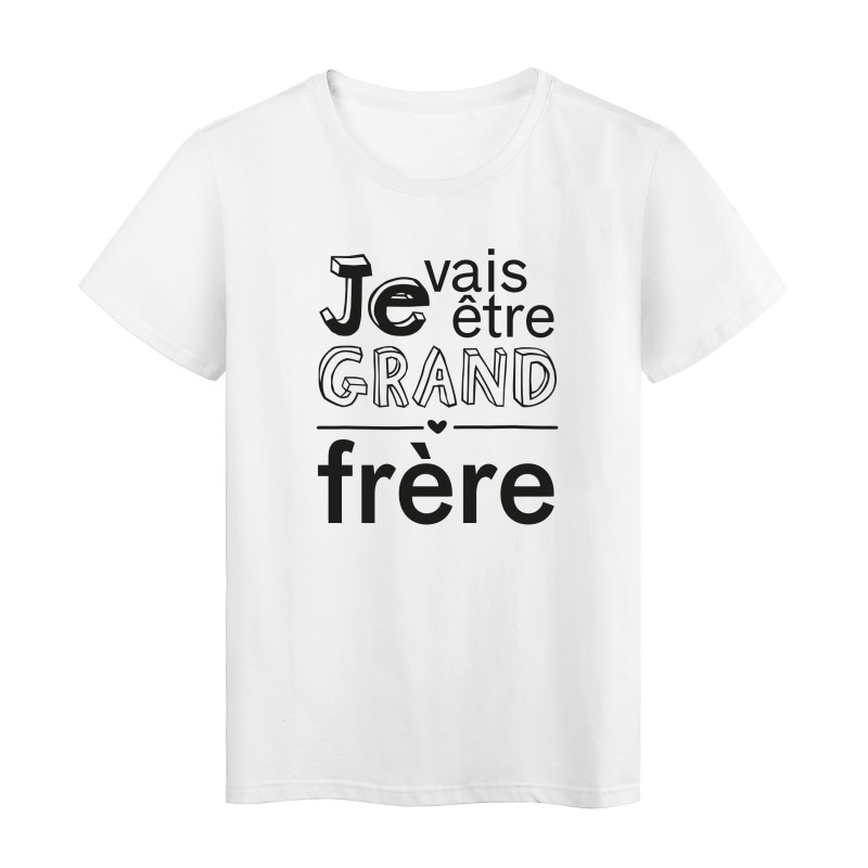 T-Shirt imprimé citation je vais etre grand frere