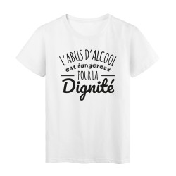 T-Shirt imprimé citation humour l'abus d'alcool est dangereux pour la dignité