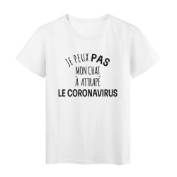 T-Shirt imprimé citation humour je peux pas mon chien a le coronavirus