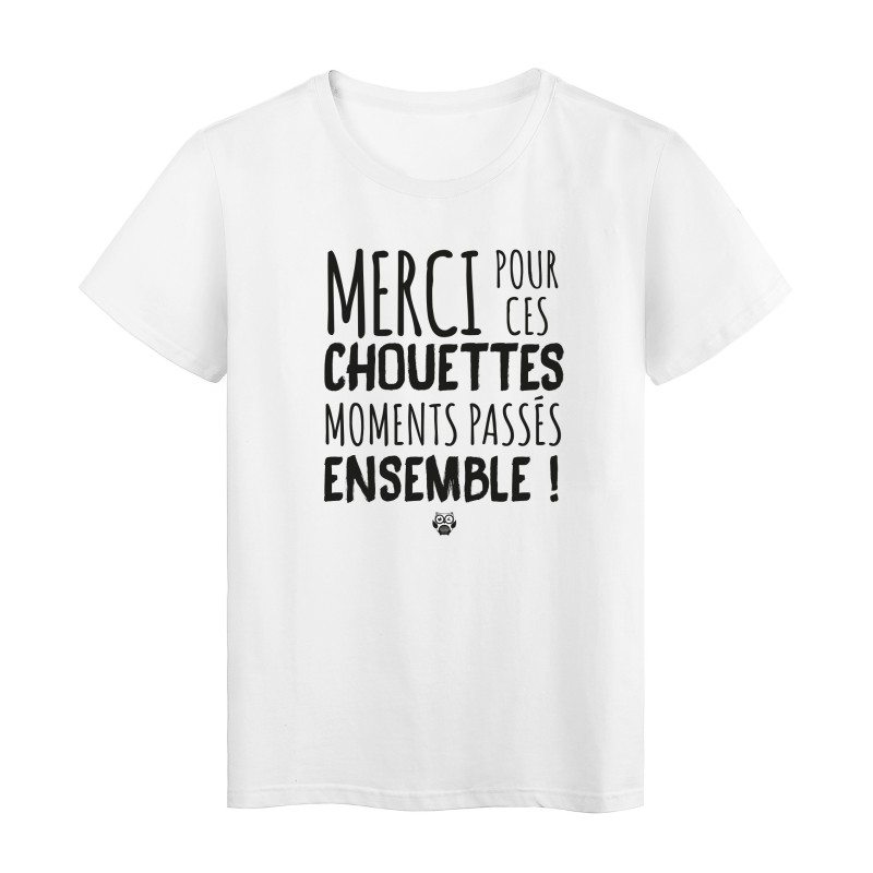 T-Shirt imprimé citation Maître d'école merci pour ces chouettes moments passés ensemble