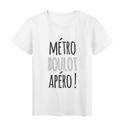 T-Shirt imprimé citation humour métro boulot apéro