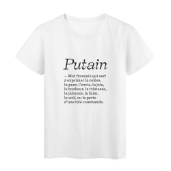 T-Shirt imprimé citation humour definition putain