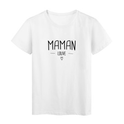 T-Shirt imprimé citation fête des mères maman louve