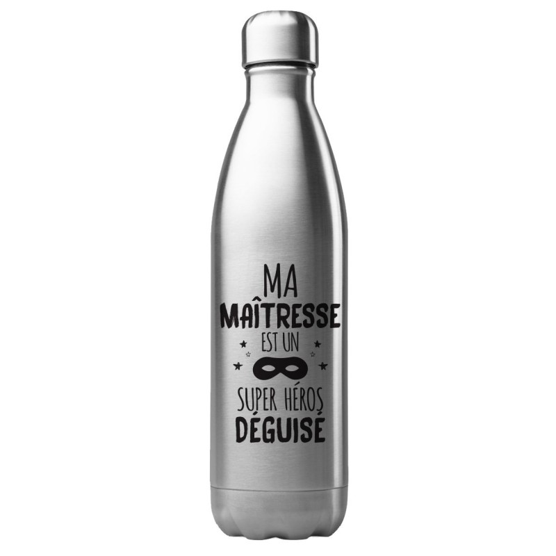 Bouteille gourde isotherme en acier inoxydable 500 ml ma maîtresse est un super héros