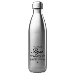 Bouteille gourde isotherme acier inox 500 ml imprimé citation futur papa d'amour