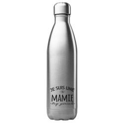 Bouteille gourde isotherme acier inox 500 ml imprimé citation Je suis une mamie trop géniale