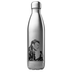 Bouteille gourde isotherme acier inox 500 ml imprimé citation Johnny H L'idole des jeunes