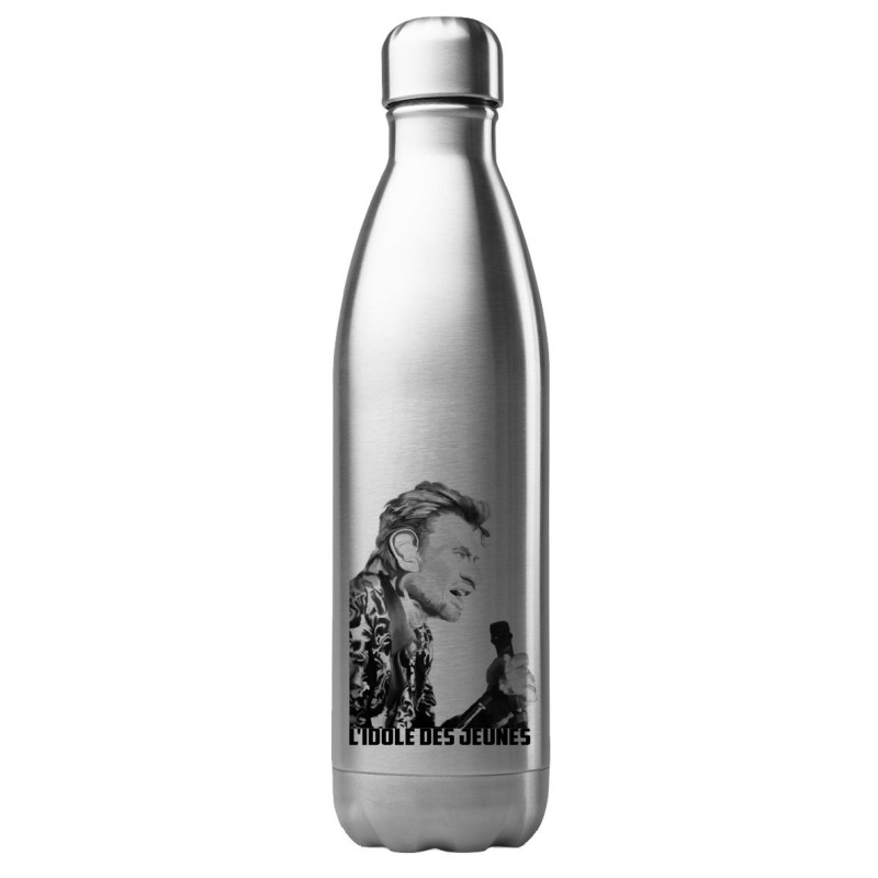 Bouteille gourde isotherme acier inox 500 ml imprimé citation Johnny H L'idole des jeunes