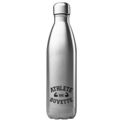 Bouteille gourde isotherme acier inox 500 ml imprimé citation Athlete de buvette