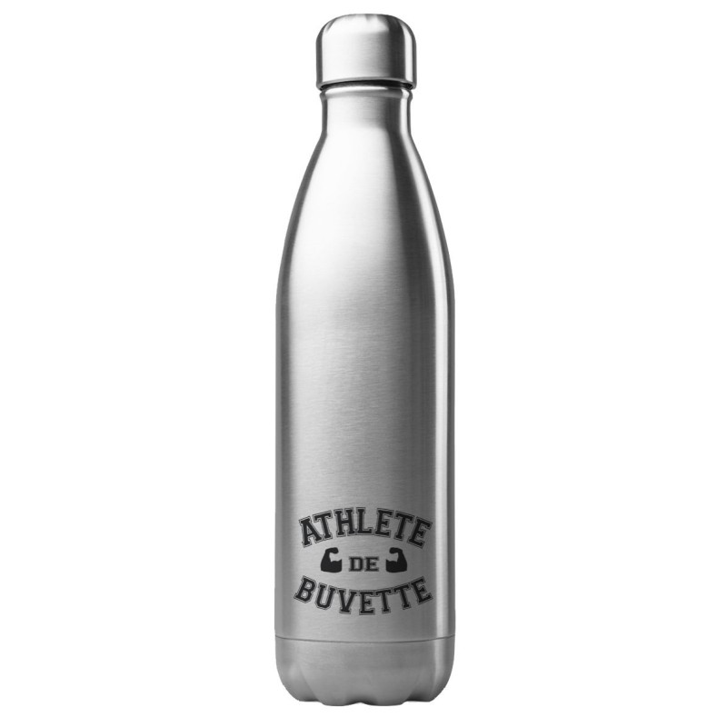 Bouteille gourde isotherme acier inox 500 ml imprimé citation Athlete de buvette