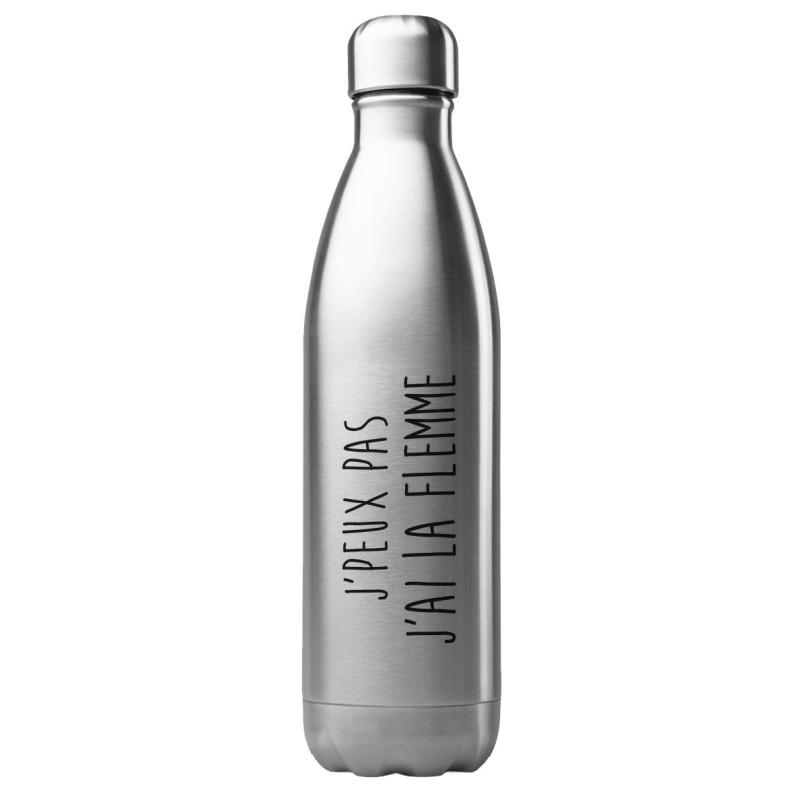 Bouteille gourde isotherme acier inox 500 ml imprimé citation J'peux pas j'ai pause café