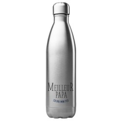 Bouteille gourde isotherme acier inox 500 ml imprimé citation Meilleur papa élu par mon fils