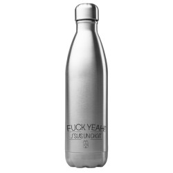 Bouteille gourde isotherme acier inox 500 ml imprimé citation Fuck yeah j'suis un chat