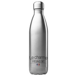 Bouteille gourde isotherme acier inox 500 ml imprimé citation Le charme français