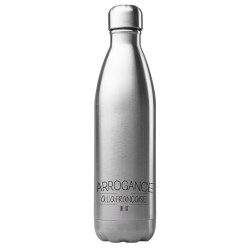 Bouteille gourde isotherme acier inox 500 ml imprimé citation Arrogance a la française