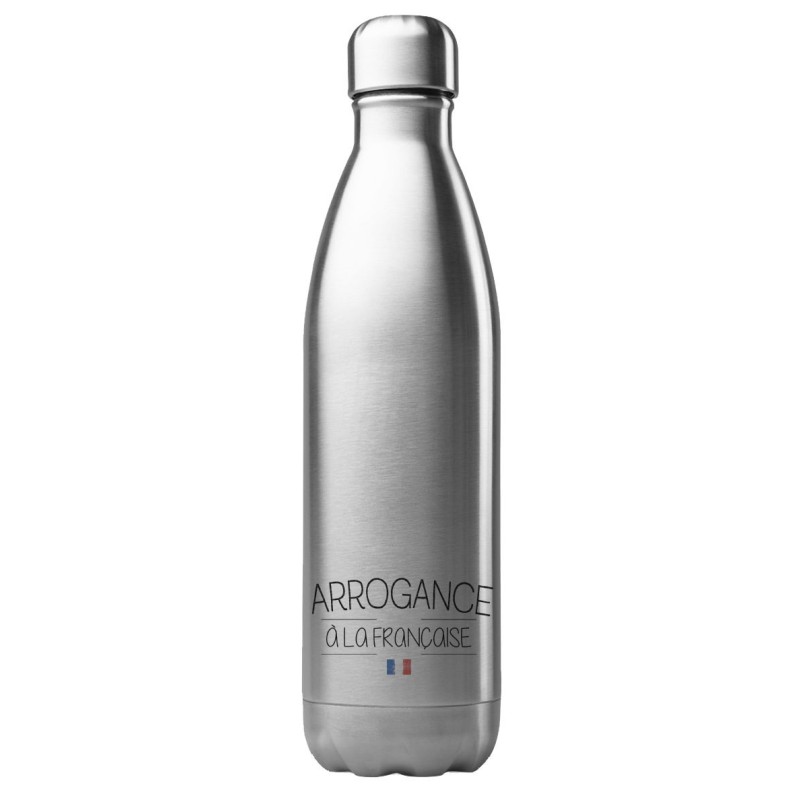 Bouteille gourde isotherme acier inox 500 ml imprimé citation Arrogance a la française