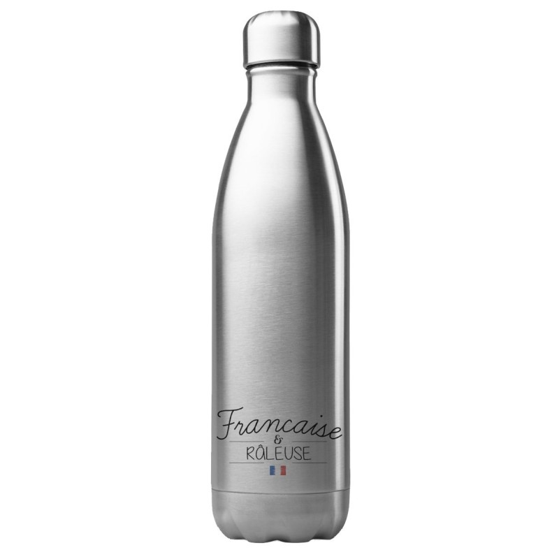 Bouteille gourde isotherme acier inox 500 ml imprimé citation Française est râleuse