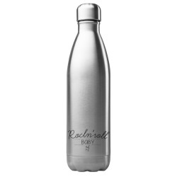 Bouteille gourde isotherme acier inox 500 ml imprimé citation Rocknroll baby