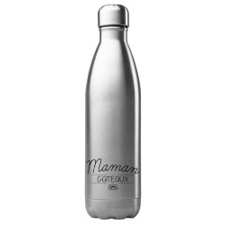 Bouteille gourde isotherme acier inox 500 ml imprimé citation Maman gâteaux