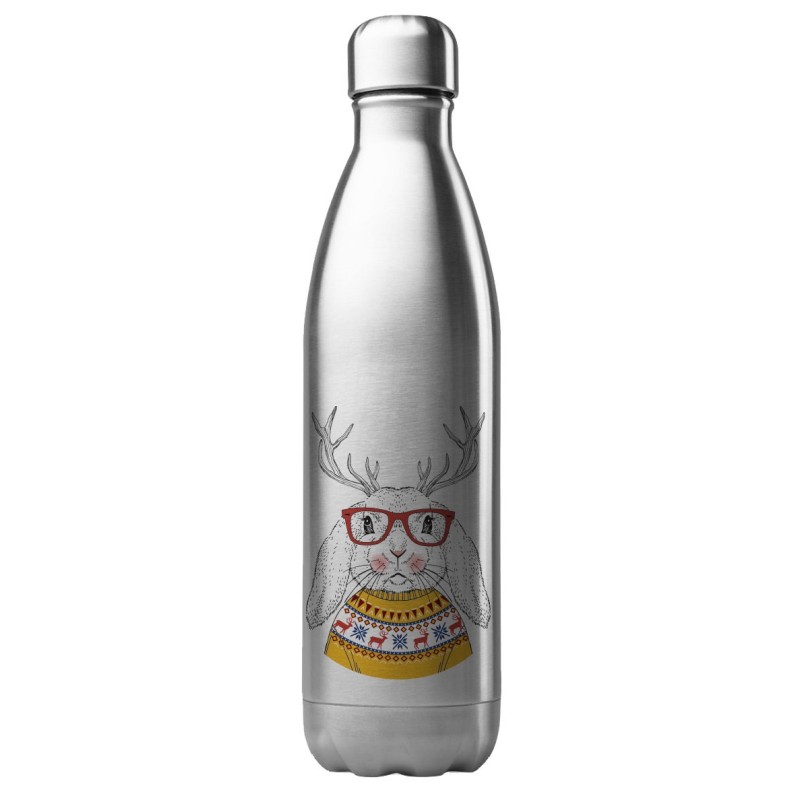 Bouteille gourde isotherme acier inox 500 ml imprimé illustration Lapin