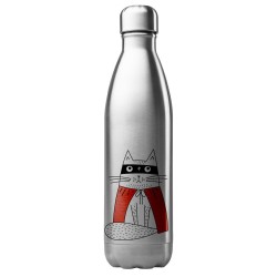 Bouteille gourde isotherme acier inox 500 ml imprimé illustration Chat super héros