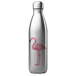 Bouteille gourde isotherme acier inox 500 ml imprimé illustration Flamant rose