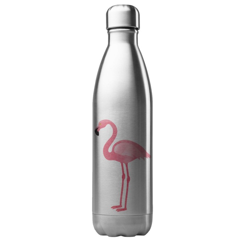 Bouteille gourde isotherme acier inox 500 ml imprimé illustration Flamant rose
