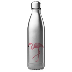 Bouteille gourde isotherme acier inox 500 ml imprimé illustration Flamant rose