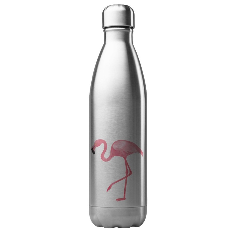 Bouteille gourde isotherme acier inox 500 ml imprimé illustration Flamant rose