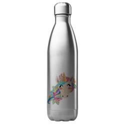 Bouteille gourde isotherme acier inox 500 ml imprimé illustration Licorne