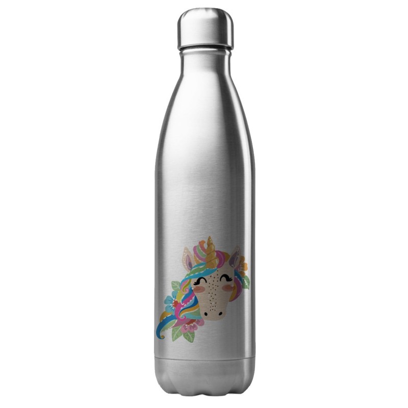 Bouteille gourde isotherme acier inox 500 ml imprimé illustration Licorne