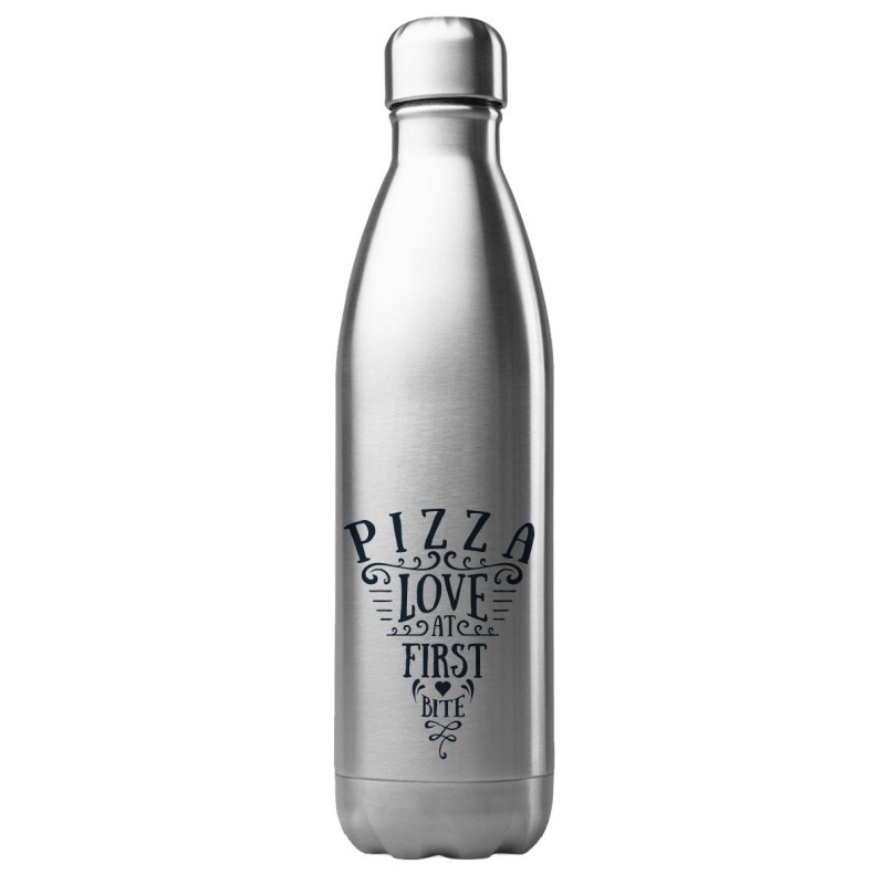 Bouteille gourde isotherme acier inox 500 ml imprimé illustration Pizza love first