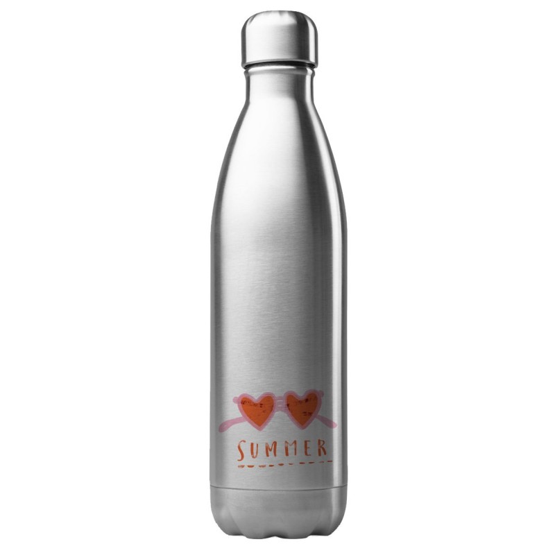 Bouteille gourde isotherme acier inox 500 ml imprimé illustration lunette coeur summer