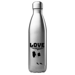 Bouteille gourde isotherme acier inox 500 ml imprimé illustration girl love