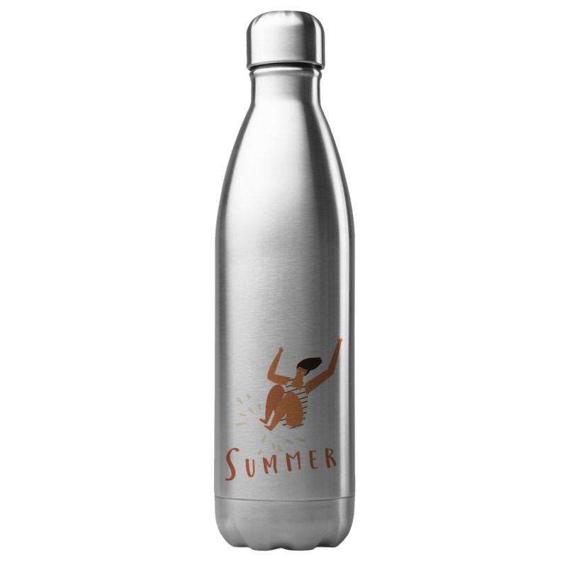 Bouteille gourde isotherme acier inox 500 ml imprimé illustration girl summer
