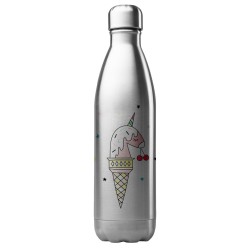 Bouteille gourde isotherme acier inox 500 ml imprimé illustration Licorne
