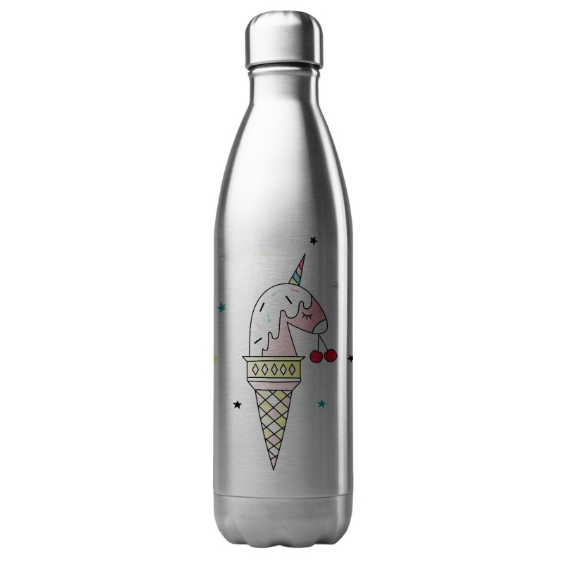 Bouteille gourde isotherme acier inox 500 ml imprimé illustration Licorne