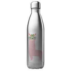 Bouteille gourde isotherme acier inox 500 ml imprimé illustration Lama