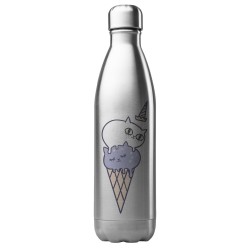 Bouteille gourde isotherme acier inox 500 ml imprimé illustration chat