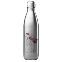 Bouteille gourde isotherme acier inox 500 ml imprimé illustration Lapin super héros