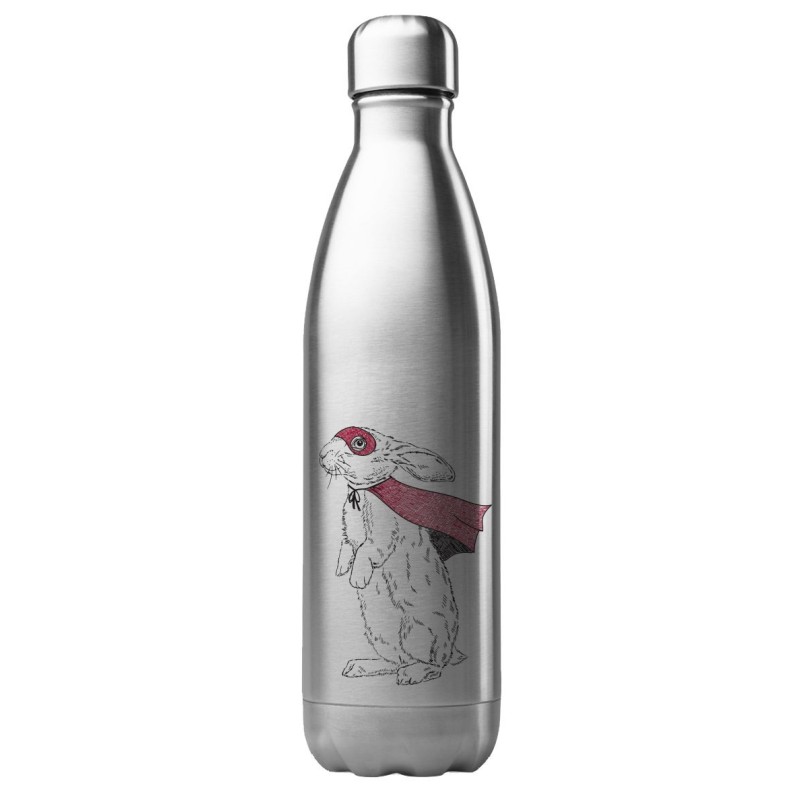 Bouteille gourde isotherme acier inox 500 ml imprimé illustration Lapin super héros