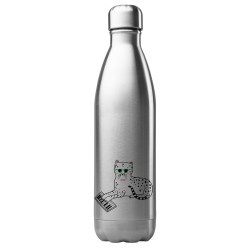 Bouteille gourde isotherme acier inox 500 ml imprimé illustration chat piano