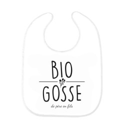 Bavoir bébé imprimé citation naissance Bio gosse de père en fils