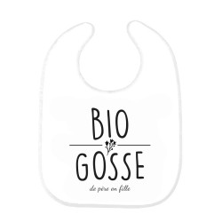 Bavoir bébé imprimé citation naissance Bio gosse de père en fille