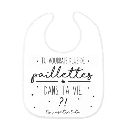 Bavoir bébé imprimé citation naissance Tu vas être tata