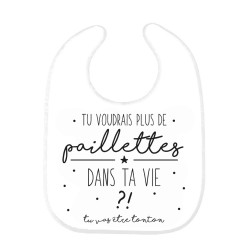 Bavoir bébé imprimé citation naissance Tu vas être tonton