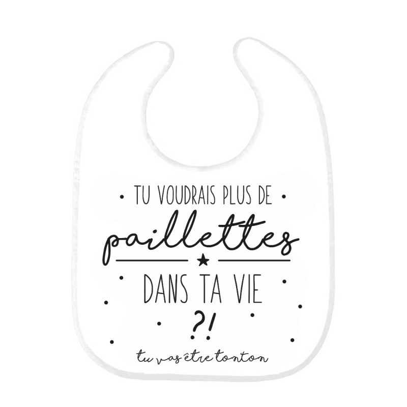 Bavoir bébé imprimé citation naissance Tu vas être tonton