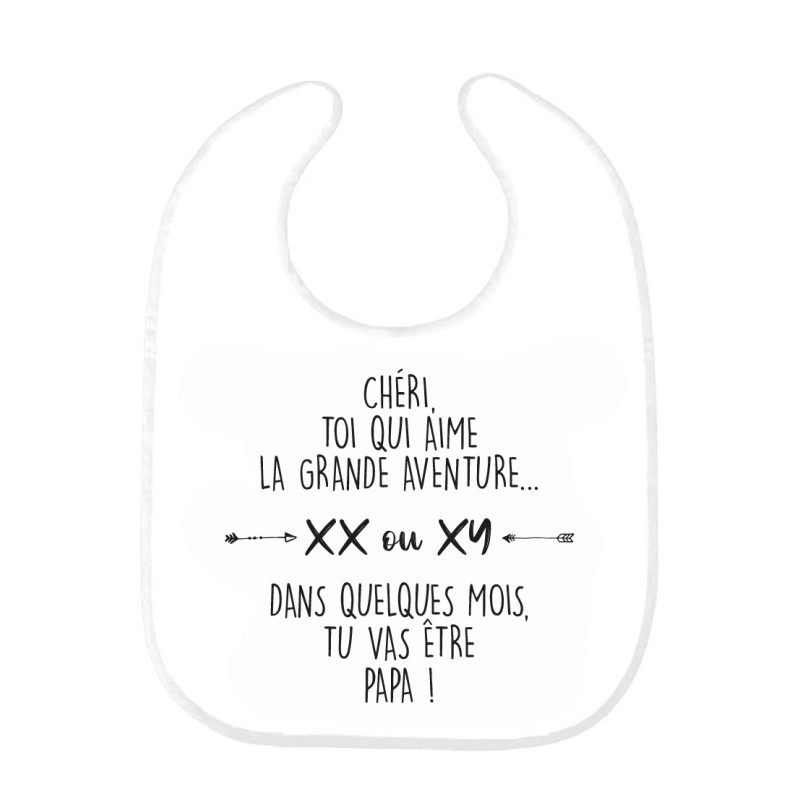 Bavoir bébé imprimé citation naissance Dans quelques moi tu vas être papa